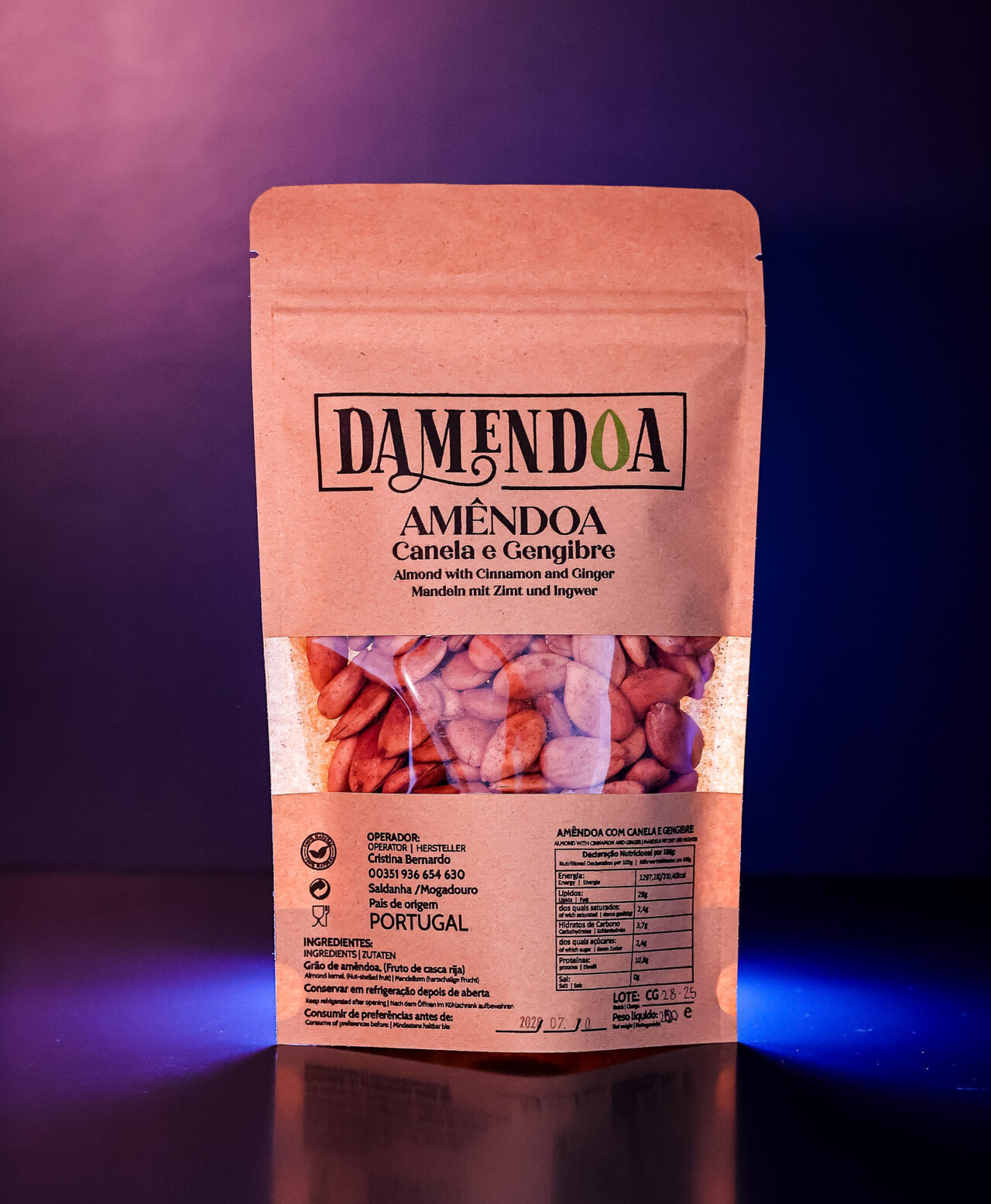 CANELA GENGIBRE 200G Amêndoa Canela e Gengibre